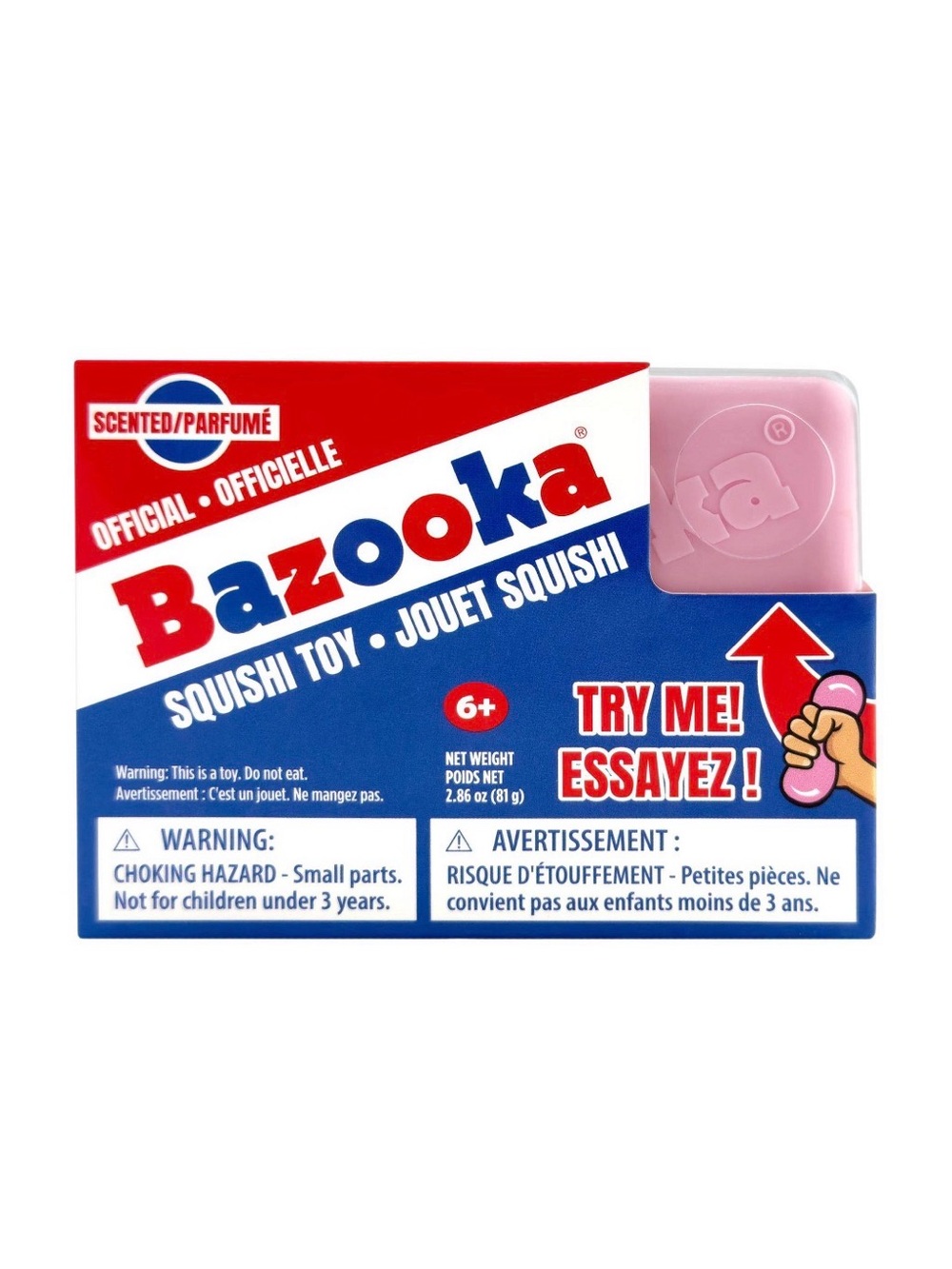 Bazooka Bubble Gum Scented Pink Squishy Toy - Kids Fun Stress Relief